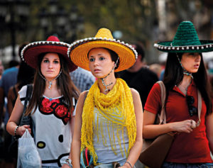 sombreros mexicanos en la rambla